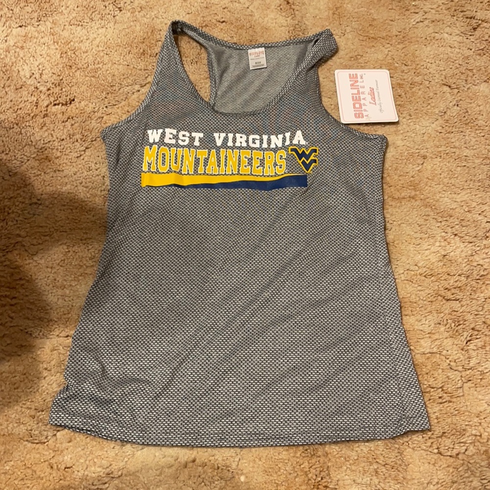 Ladies Sideline West Virginia Mountaineers gray tank top. Size Small NWT
